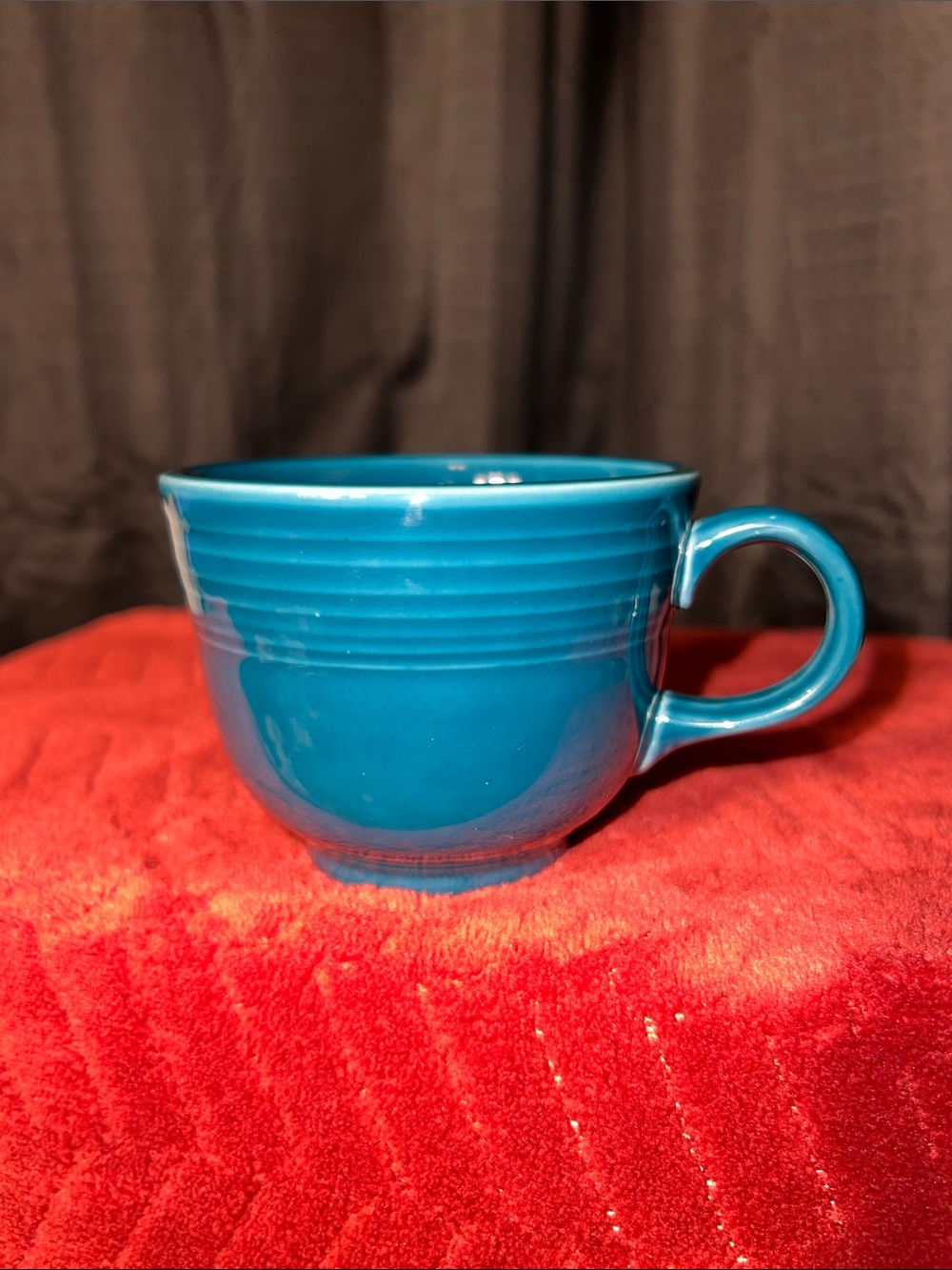 Fiesta Turquoise Mug with Ribbed Upper Band